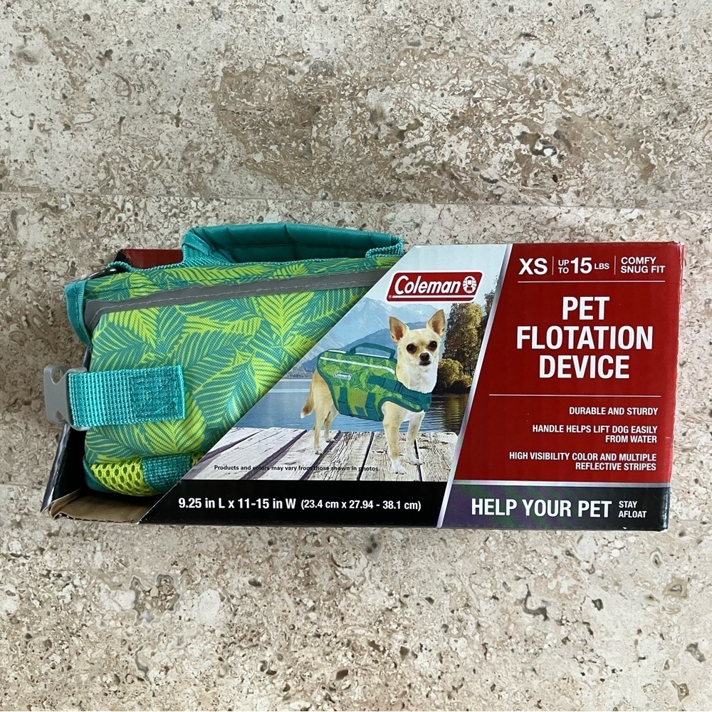NWT Coleman Dog Pet Floatation Vest Life Jacket Up To 15 LBS Pool Lake  XS - Picture 2 of 5